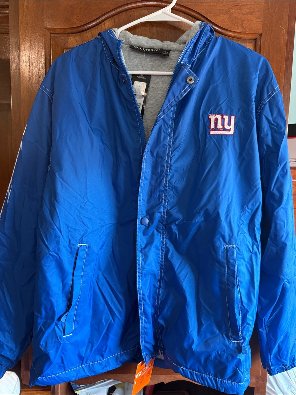 Dunbrooke Royal Blue NY Giants Embroidered Windbreaker